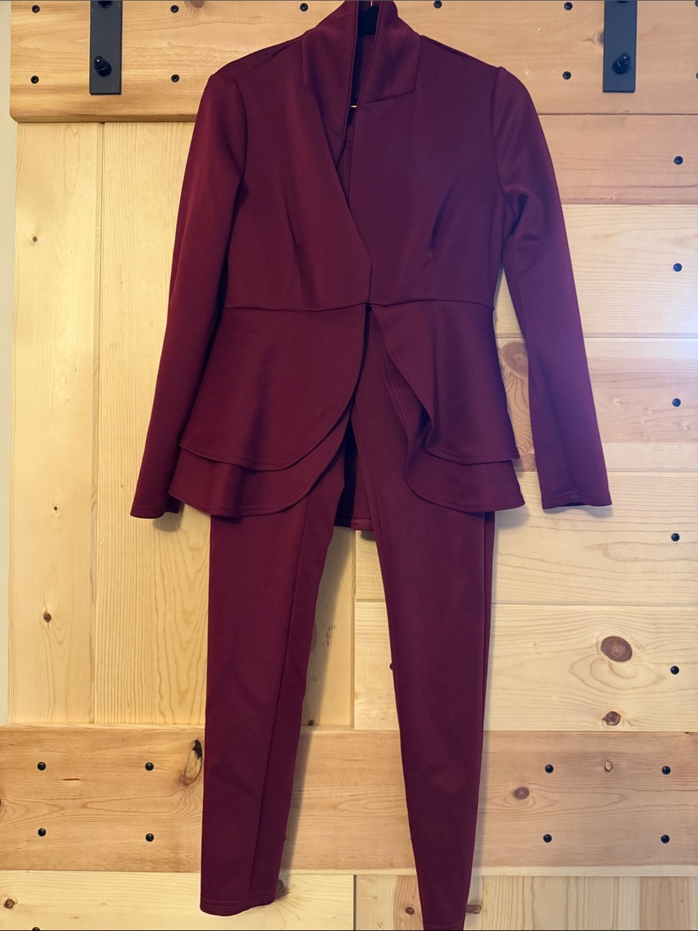 Amazon Women's Burgundy Layered 2 Piece Pantsuit